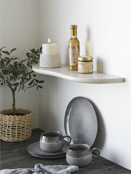 Wandboard >Botta< in Beige, MDF - 57x2,5x19cm (BxHxT)