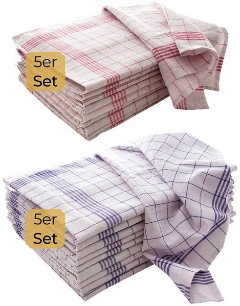 Hometex Premium Textiles Geschirrtuch Trockentuch Allzweck-Tücher kariert 50x70 cm aus 100% Baumwolle, Premium-Qualität - Vielfältig einsetzbares 10er Set