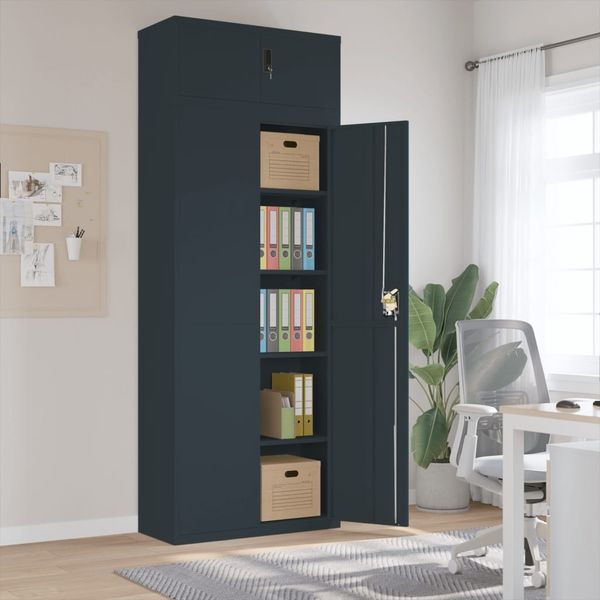 vidaXL Aktenschrank Anthrazit 90x40x240 cm Stahl 3188333