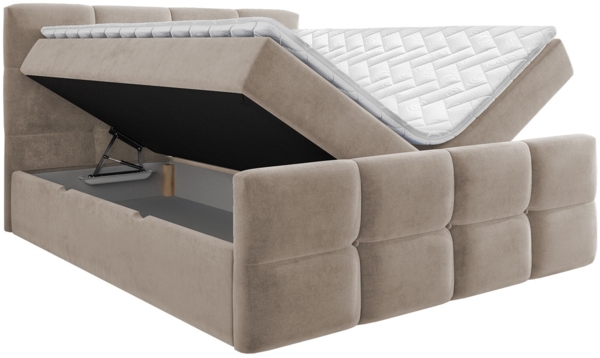 Boxspringbett 'Fuego', blau, 180x200 cm Bild 4