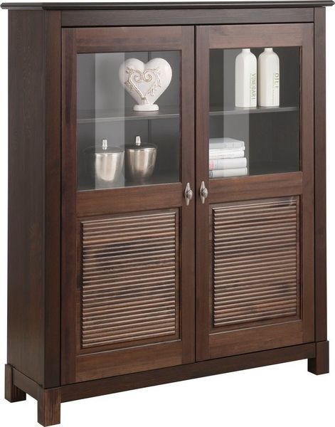 Home affaire Highboard Rauna, Vitrine, Breite 111,6 cm, aus massiver Kiefer