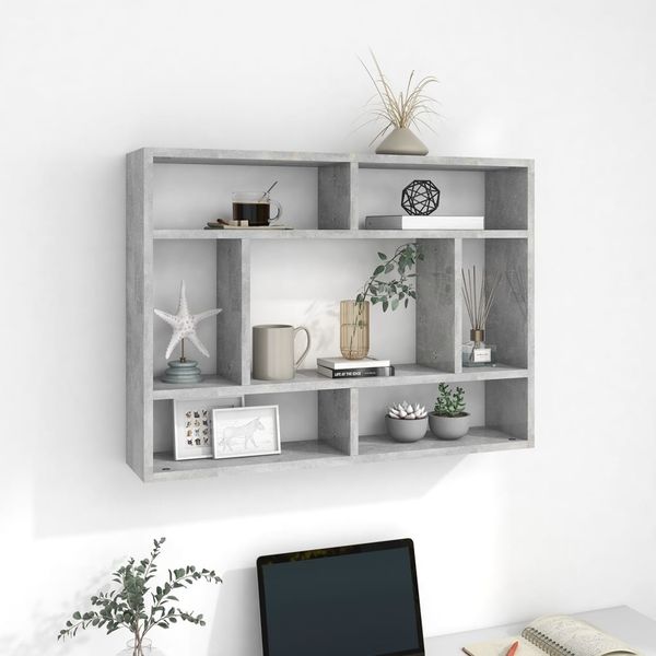 vidaXL Wandregal Betongrau 75x16x55 cm Holzwerkstoff 803006