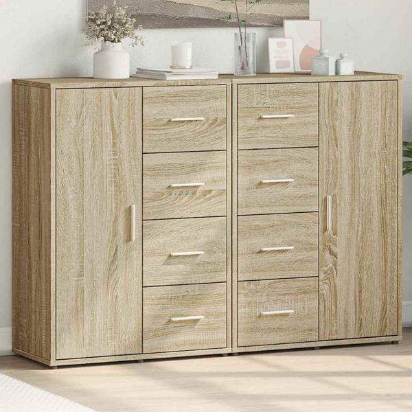 vidaXL Sideboards 2 Stk. Sonoma-Eiche 60x31x84 cm Holzwerkstoff 3276590