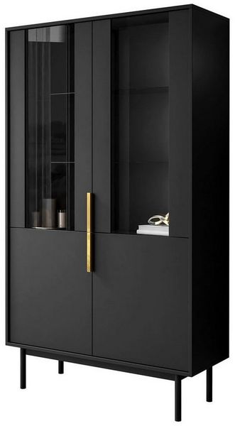 Lookway Standvitrine MIRACLE elegante Glasvitrine für stilvolles Wohnzimmer Breite: 104 cm