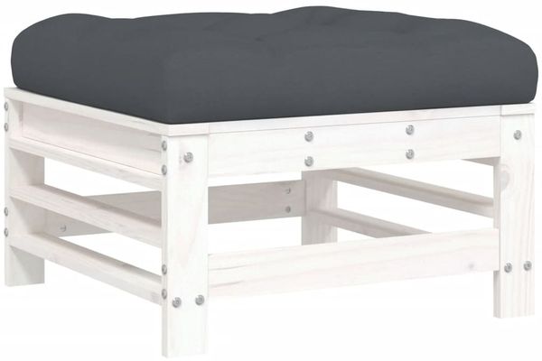 vidaXL 7-tlg. Garten-Lounge-Set mit Kissen Weiß Massivholz 3185977 Bild 6