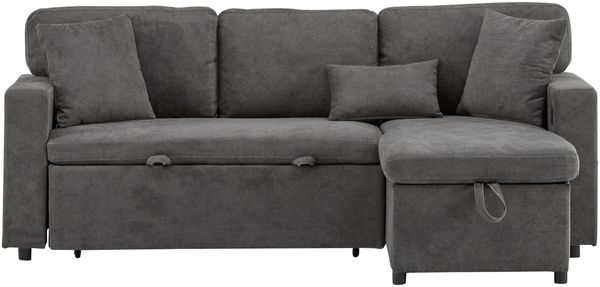 4-Sitzer Ecksofa B 214 x T 131 x H 87 cm aus Oxford-Stoff mit Schlaffunktion und USB Bild 6