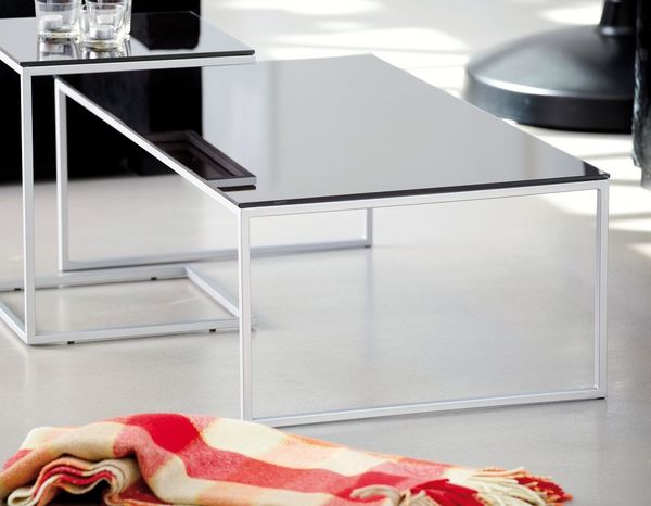 Classico Couchtisch Rechteckig Gestell Schwarz / Platte Mocca