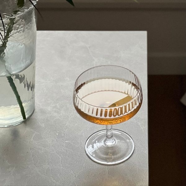 Zoha Cocktailglas Riffle Champagne Glas 255 ml mit Rillenstruktur, 8-tlg, Hochwertiges, hitzebeständiges Borosilikatglas, Elegantes Design