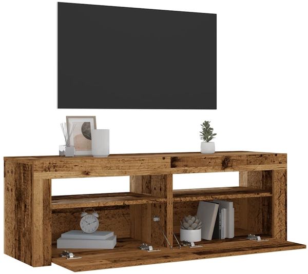 vidaXL Nachttische 2 Stk. mit LEDs Altholz-Optik 60x35x40 cm 3329161