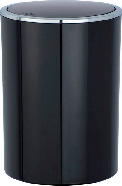 WENKO INCA Kosmetikeimer 5 Liter, Schwarz, hochwertiger Kunststoff
