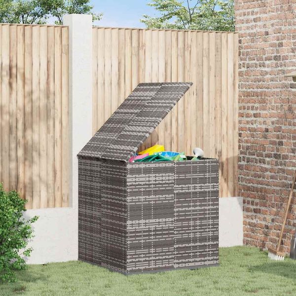 vidaXL Garten-Kissenbox PE Rattan 100x97,5x104 cm Grau 317228