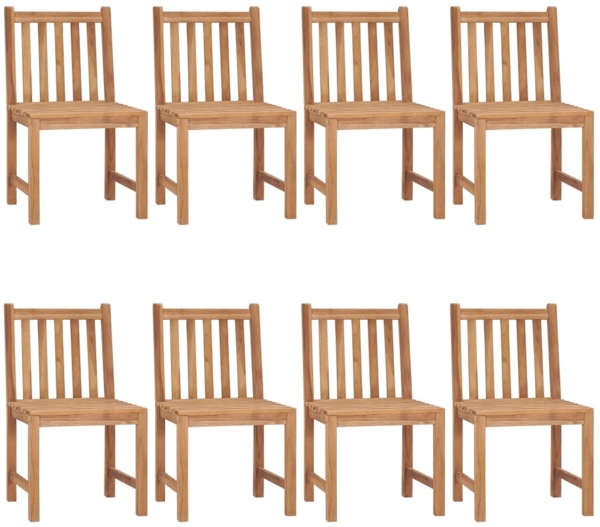 vidaXL Gartenstühle 8 Stk. mit Kissen Massivholz Teak 3073158