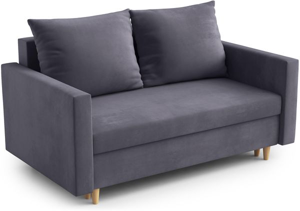 AX LIVING Sofa Modern Shurton 155 cm Grau Samt – Elegante 2-Sitzer