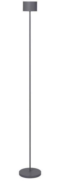 Blomus Mobile LED-Leuchte Farol Floor, dimmbar, USB-aufladbar, Aluminium matt pulverbeschichtet, Kunststoff, Warm Gray, 115 cm, 66129
