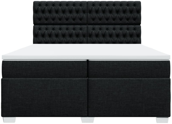 vidaXL Boxspringbett mit Matratze Schwarz 200x200 cm Stoff 3290604 Bild 3