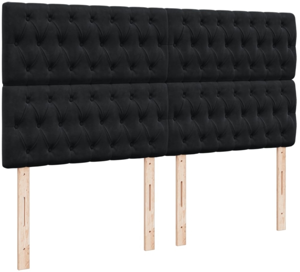 vidaXL Boxspringbett mit Matratze Schwarz 200x200 cm Stoff 3290604 Bild 7