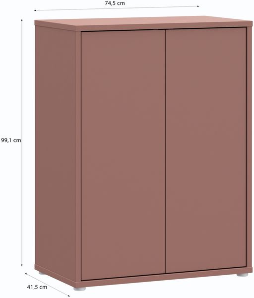 Kommode >ALICE SPRINGS< 2 Türen, push to open, terrakottafarbig - 74,5x99,1x41,5cm (BxHxT) Bild 6