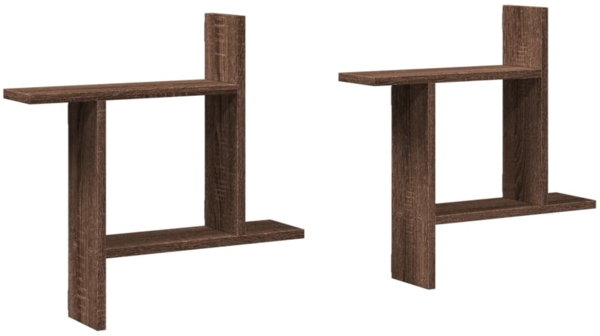 vidaXL Wandregale 2 Stk. Braun Eichen-Optik 50x12x50 cm Holzwerkstoff 853260