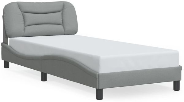 vidaXL Bettgestell mit LED ohne Matratze "Hvar" Hellgrau 90x190 cm Stoff 3213669 Bild 2