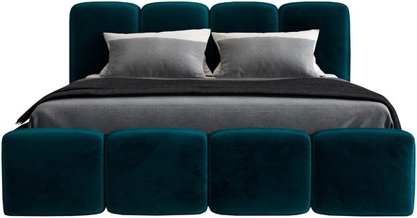 Polsterbett DONA 120x200 ohne Matratze mit Bettkasten und Lattenrost. Farbe: Pfau 36 Bild 3