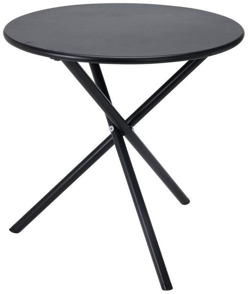Bistrotisch Balkontisch Beistelltisch rund Schwarz Stahl Ø48xH48cm