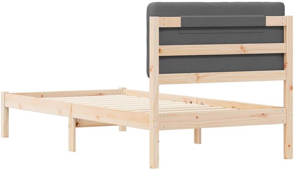 vidaXL Bettgestell mit gepolstertem Kopfteil Dunkelgrau 75 x 190 cm 877950 Bild 7