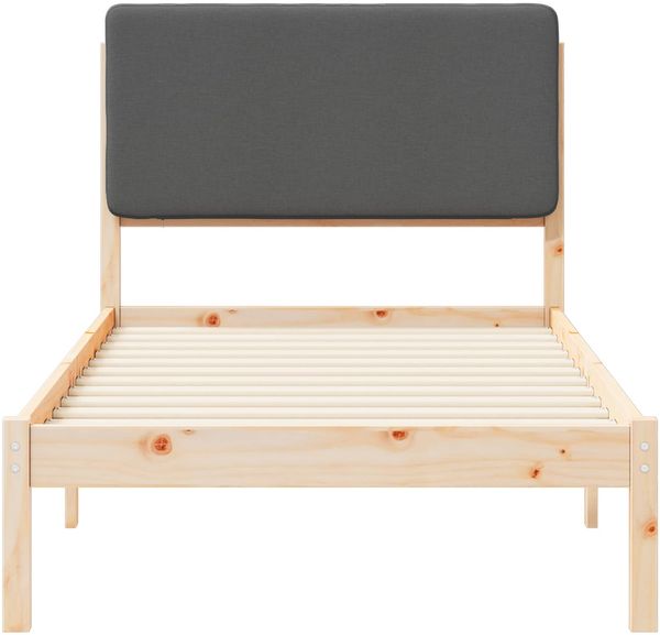 vidaXL Bettgestell mit gepolstertem Kopfteil Dunkelgrau 75 x 190 cm 877950 Bild 5