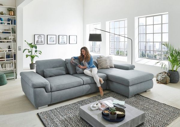 Die PlanBar Ecksofa MP-IN17041 L-Form, mit Sitztiefenverstellung, optional Kopfteilverstellung & Bettfunktion