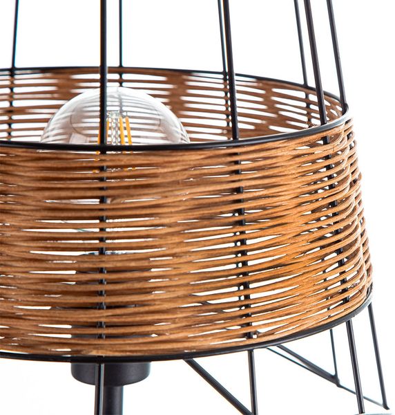 Stehleuchte, Käfig-Design, Metall-Grasgeflecht, H 150 cm Bild 7