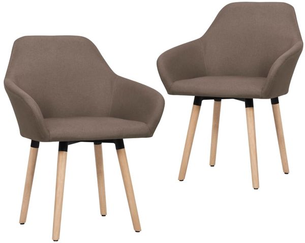 vidaXL Esszimmerstühle 2 Stk. Braun Stoff [283462]