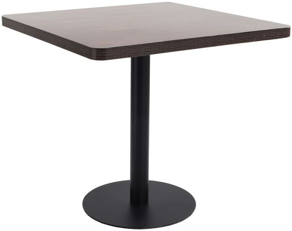 Bistrotisch, Bartisch, Stehtisch Dunkelbraun 80x80 cm MDF
