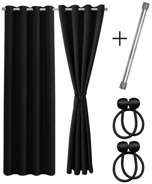 Cozyor Verdunkelungsvorhang 2er-Set inkl. 2 Magnethalter, thermoisolierend, Gardinen blickdicht (2 St), Ösen, verdunkelnd, Mikrofaser Polyester