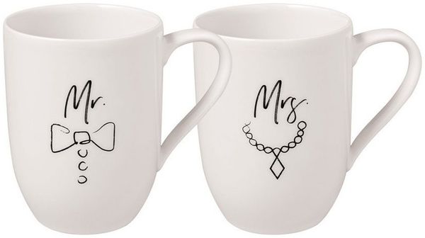 Villeroy & Boch Statement Kaffeebecher 280 ml 2er Set Mr and Mrs