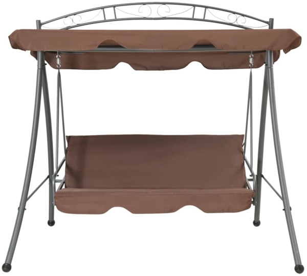vidaXL Hollywoodschaukel mit Bettfunktion und Dach Kaffeebraun 43242