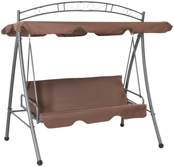vidaXL Hollywoodschaukel mit Bettfunktion und Dach Kaffeebraun 43242