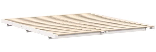 vidaXL Bettrahmen Weiß 200 x 200 cm Massives Kiefernholz 873059 Bild 4