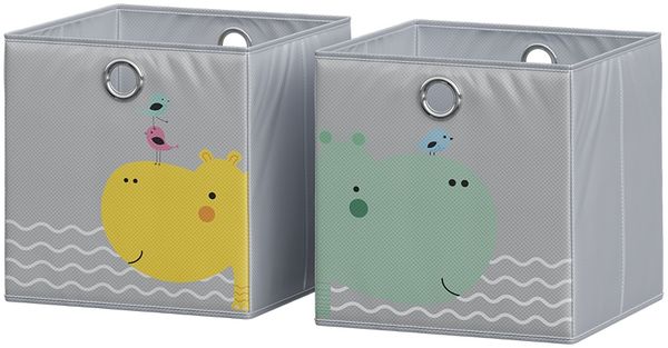 Faltbox Grau (Bär & Nilpferd) 30 x 30 cm (Motiv Bär & Nilpferd) Vicco
