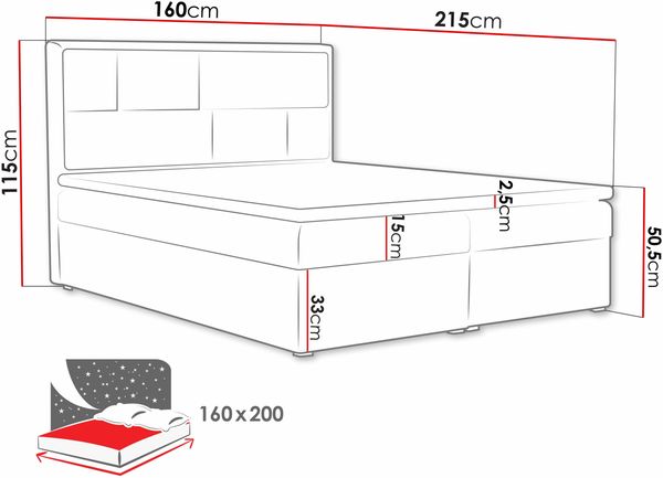 Boxspringbett Deco Box, Beige, 160x200 cm Bild 7