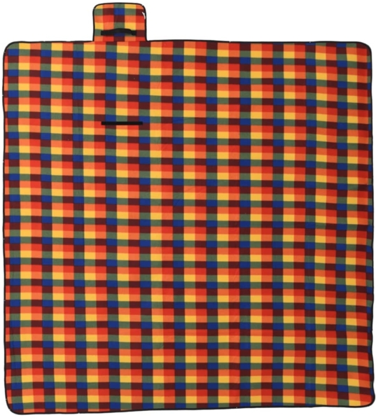 vidaXL Picknickdecke Faltbar Mehrfarbig Kariert 200x200 cm Samt 4004209