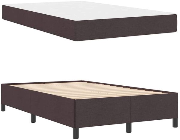 vidaXL Boxspringbett Dunkelbraun 120 x 190 cm Stoff 3398846 Bild 4