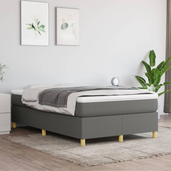 vidaXL Boxspringbett mit Matratze Dunkelgrau 120x190 cm Stoff 3269691 Bild 6