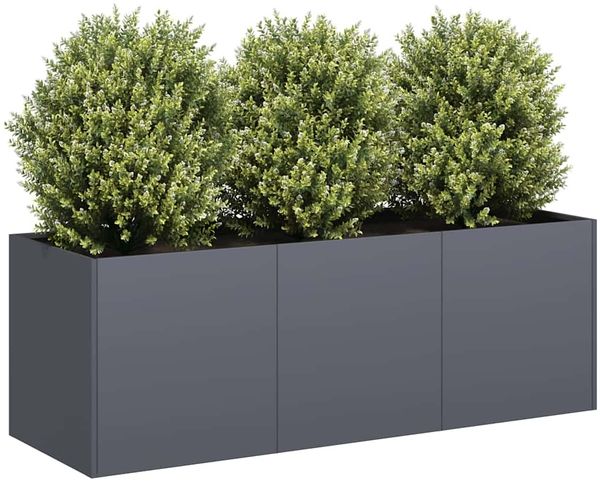 vidaXL Pflanzgefäß Anthrazit 120 x 40 x 40 cm Kaltgewalzter Stahl 860677