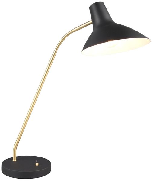 Tischleuchte, schwarz, gold, verstellbar, H 54 cm