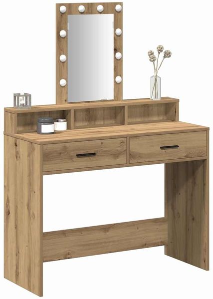 Schminktisch, Kosmetiktisch mit Speicher Braun 100 x 41 x 140 cm Holzwerkstoff Bild 3