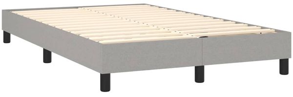vidaXL Polsterbett, Stoff, 25,0 cm, Hellgrau, 120x200 cm, mit Lattenrost, Schwarz Bild 4