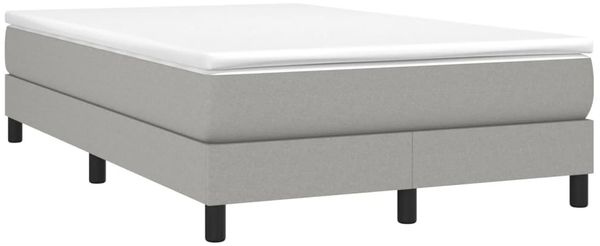 vidaXL Polsterbett, Stoff, 25,0 cm, Hellgrau, 120x200 cm, mit Lattenrost, Schwarz Bild 3