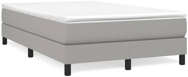 vidaXL Polsterbett, Stoff, 25,0 cm, Hellgrau, 120x200 cm, mit Lattenrost, Schwarz Bild 2