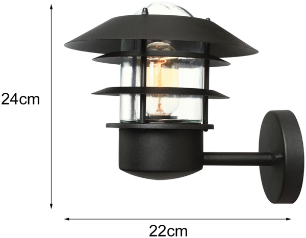 Außenleuchte, Wandlampe, Edelstahl, H 23,6 cm, Schwarz Bild 8