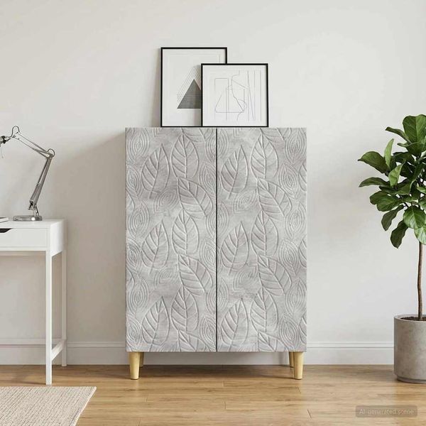 vidaXL Sideboard Betongrau 66 x 34,5 x 90 cm Holzwerkstoff 895048