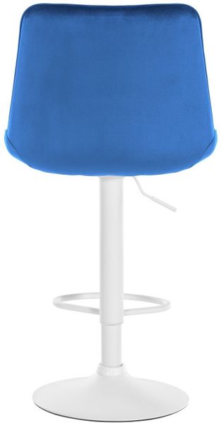 CLP Barhocker Toni Samt höhenverstellbar und drehbar,blau weiß Bild 6